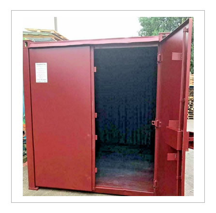 10ft by 8ft used storage container in red
