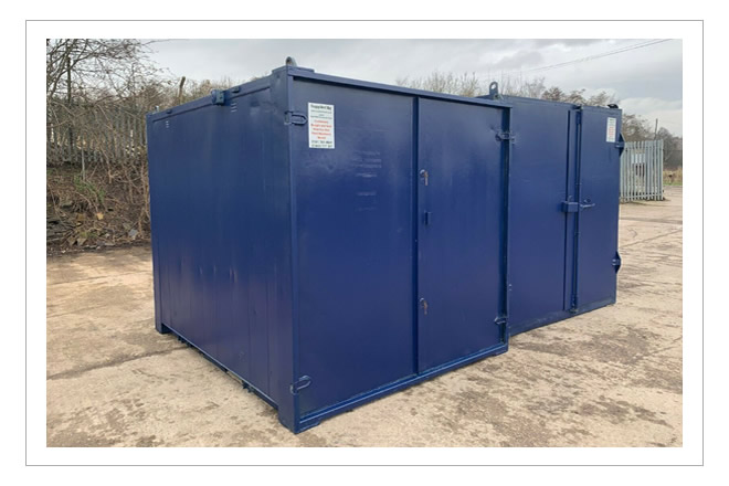 10ft by 8ft used storage container in blue