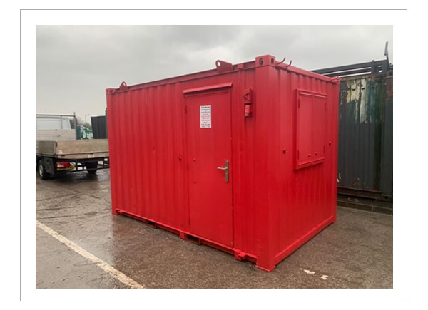 12ft by 10ft anti vandal office in red