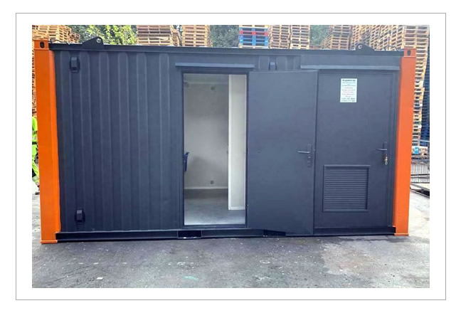 16ft by 9ft anti vandal welfare unit in dark blue