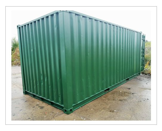 10ft by 8ft used storage container in light green