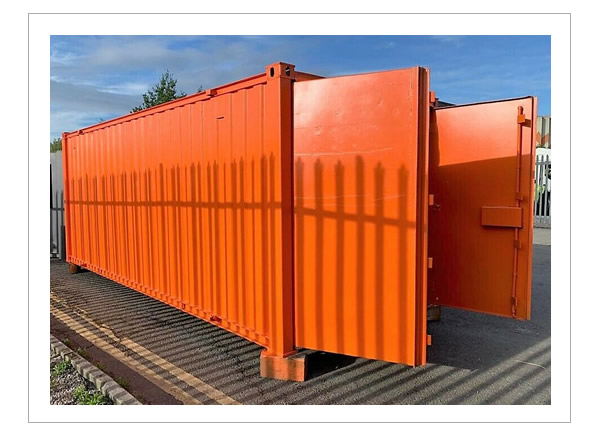 21ft by 8ft used storage container in orange
