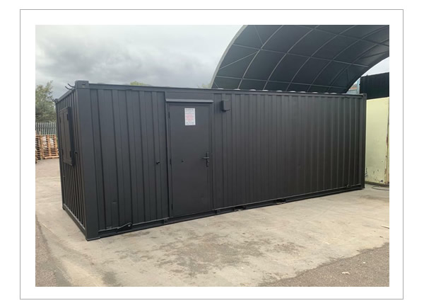 24ft by 9ft anti vandal office in dark green