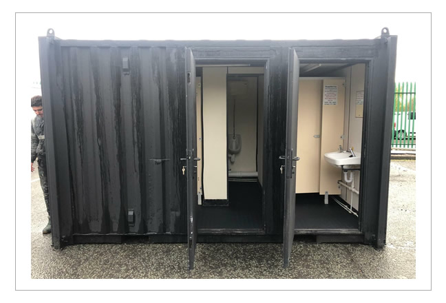 12ft by 10ft anti vandal portable toilet container